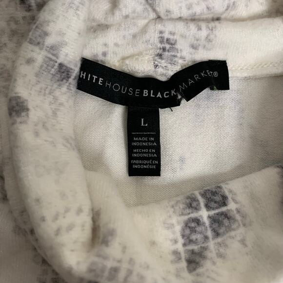 WHBM Top NWOT Women's Sz Large Mock Neck Sleeveless Sweater Abstract Snake Print - Picture 4 of 7
